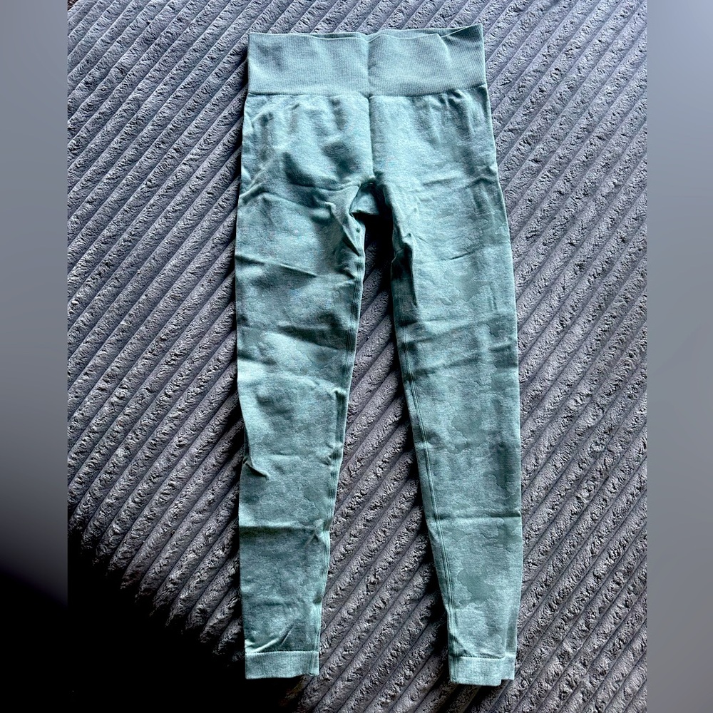 Sage Green Camo Gymshark Leggings Size Medium